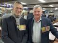 Ex-servicemen Andrew Condon and Shane Wakley at the Yenda Diggers Club following the dawn service. Pictures by Allan Wilson