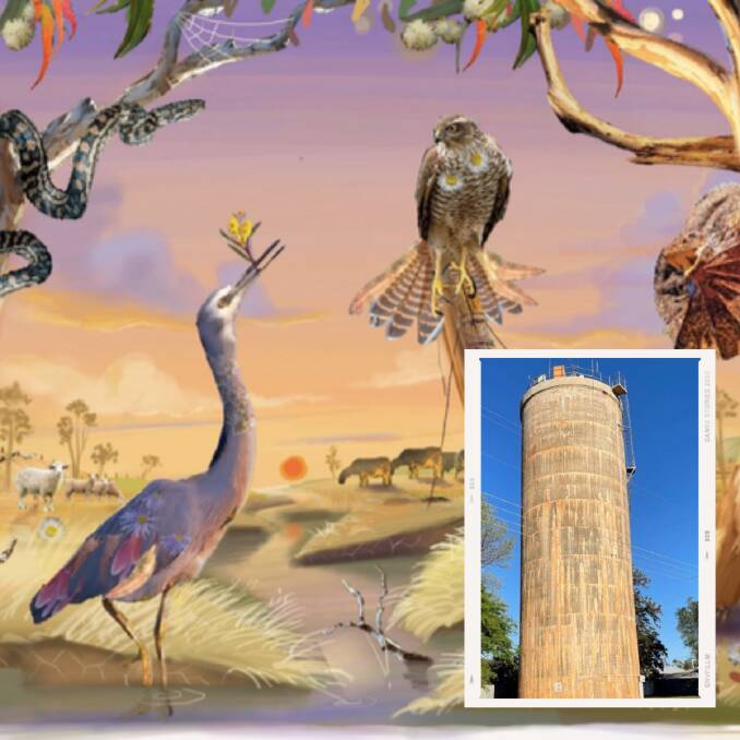 The final design of the Hillston water tower mural has been unveiled, endorsed by Carrathool Shire Council. Work will begin after Easter. 