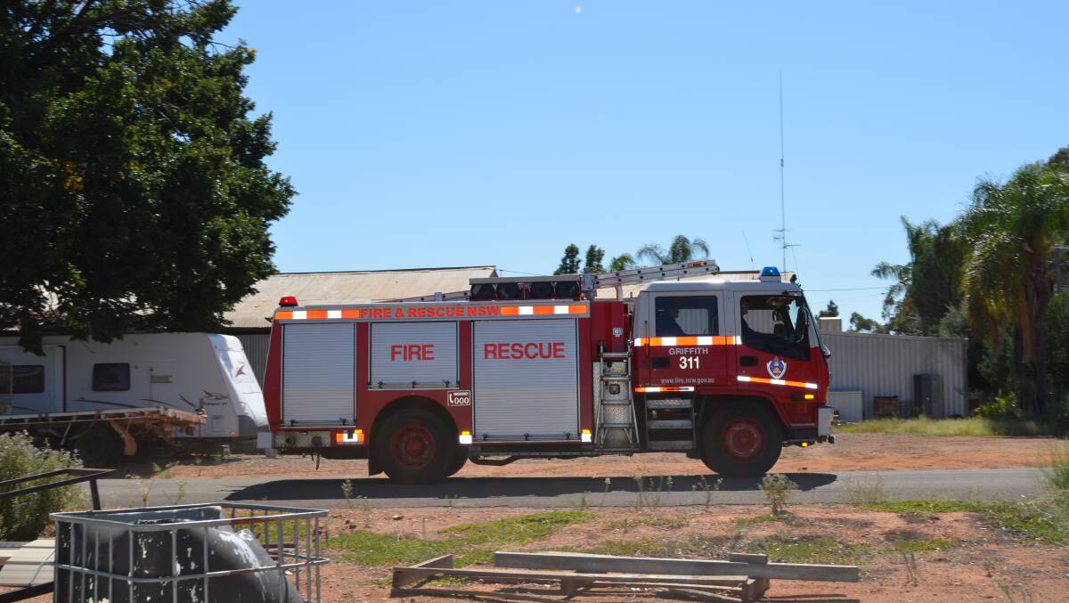 Emergency services were at Griffith airport this morning.