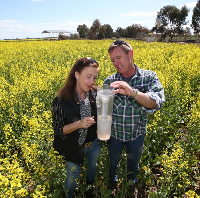 CONCERNS: Debbie Buller, pictured with her husband Stuart on their Murrami farm. Picture: Anthony Stipo 