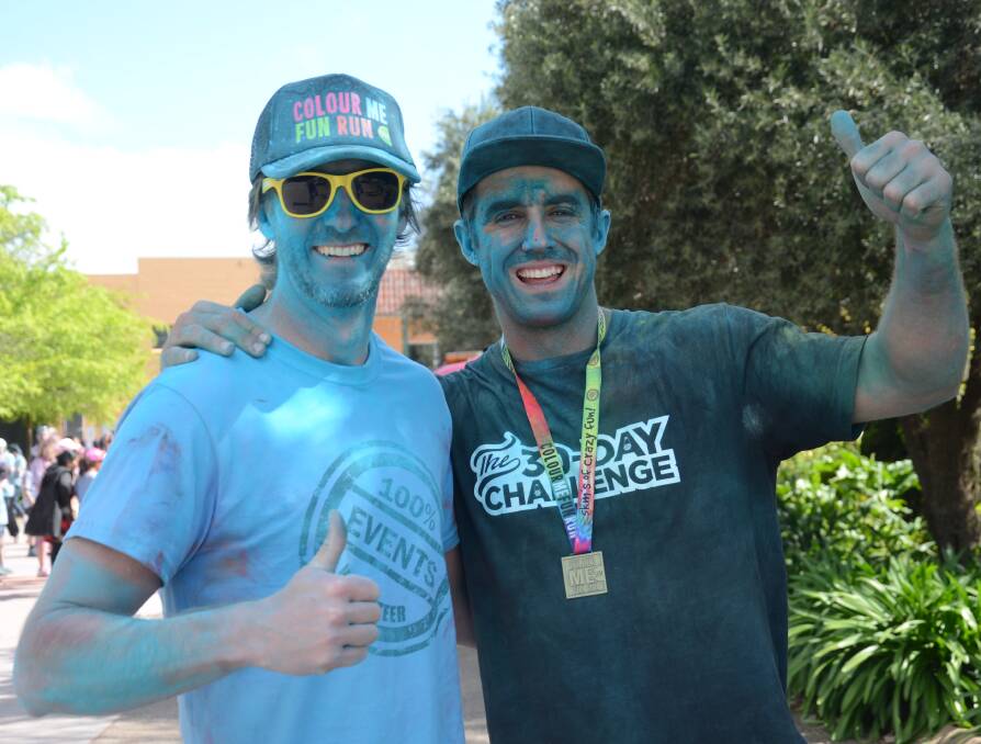 Helping drench runners in colour was Matt Kenny and David Tabain