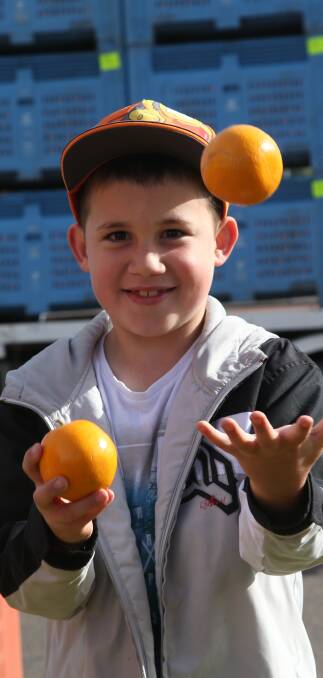 Lucas Cummin, 8,  showed off his juggling skills.