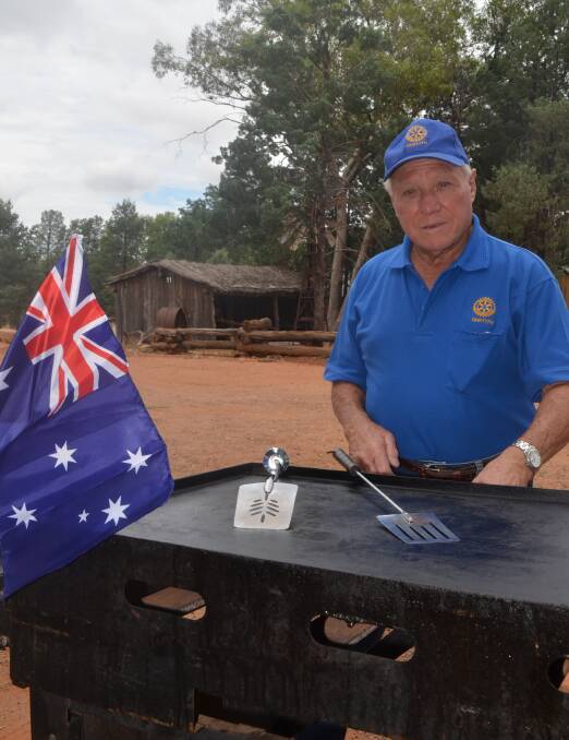 BREAKY: Rotary volunteer Renzo Rovere has the barbecue clean and ready for another Australia Day breakfast. PHOTO: Rebecca Hopper