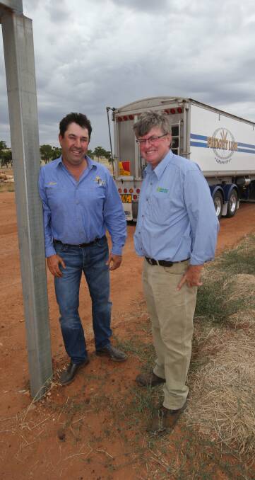 POTENTIAL: Grain Link managing directors Dean Salvestro and Paul Pearsall say the western Riverina freight hub is expanding the region's export potential. 