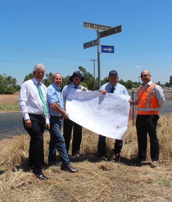 GO AHEAD: Brett Stonestreet, Simon Croce, Phil King, John Dal Broi and Shree Shrestha survey the upcoming construction site which will be closed from January 16.