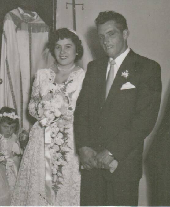 LOVE STORY: Ilva and Livio Andrighetto on their wedding day on May 26, 1956. They met a few months earlier in February at a picture show. Picture: Supplied.