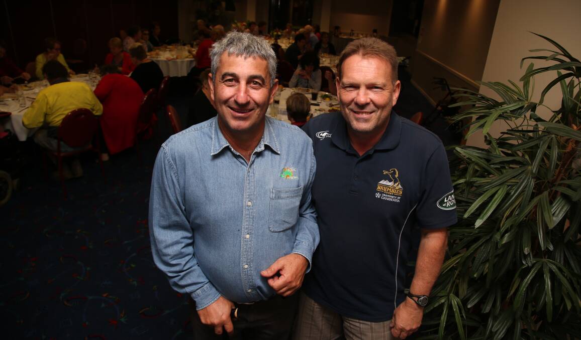 THANK YOU: Jerry Papasidero and Aled Francis at the MIA branch of MS Australia's lunch on Wednesday. Picture: Anthony Stipo. 