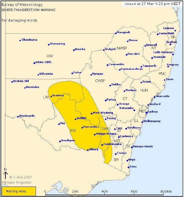 Severe weather warning issued