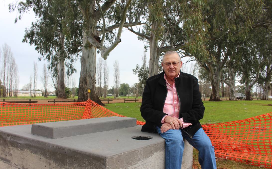 CELEBRATION: Griffith Mayor John Dal Broi at IOOF Park where the sculptures will be installed. Picture: Hannah Higgins.