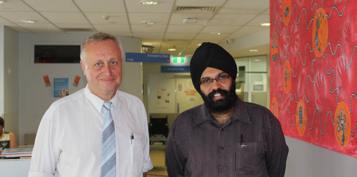 KEEPING US HEALTHY: Dr Sergey Bibikov and Dr Sukcharanjit Singh at Griffith Base Hospital.