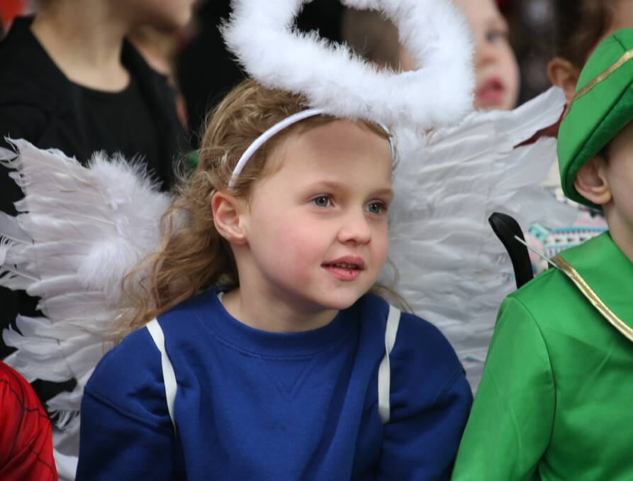 Chloe King dressed up as an angel on the day.