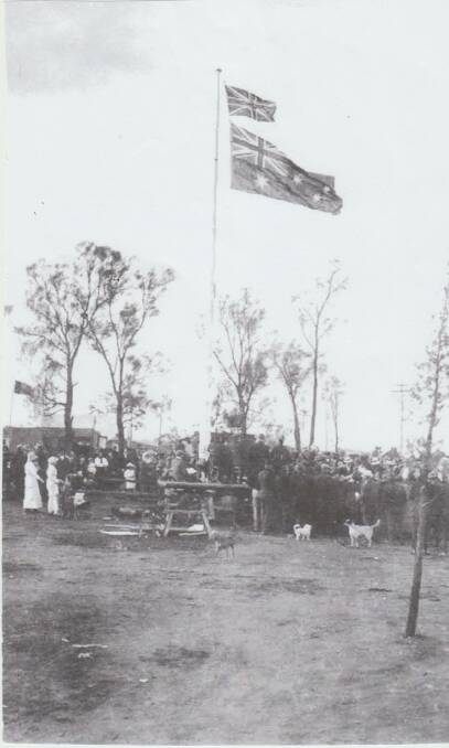 HISTORY: The first ever Anzac Day service held at Bagtown in 1916. Picture: Supplied.