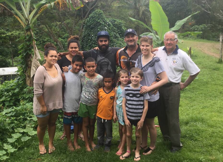 The Flack family with their hosts FROM BACK LEFT: Lyn, Claudette, Justin, Lindsay Flack, Kirsty-Lee Flack, Allan Flack. FRONT: Keani, Lote, Matai, Portia Flack and Austin Flack. PHOTO: Supplied.