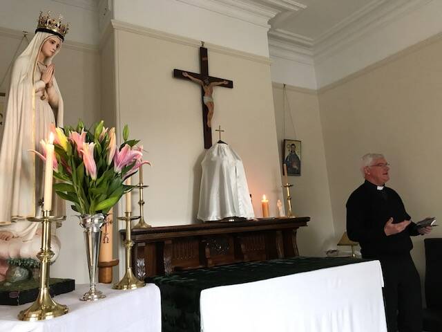 Fr Gerard Ryan will accompany the statue (both pictured), and will arrive at Sacred Heart at 4.30pm on Friday for devotions and Mass until 6.30pm. 