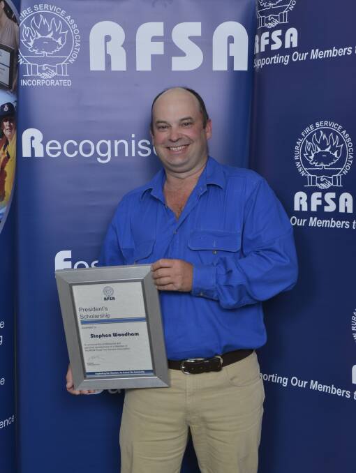 RECOGNISING DEDICATED WORK: RFSA scholarship recipient Stephen Woodham from Barellan NSW RFS Brigade. PHOTO: Supplied.