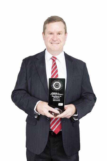 Flavourtech technical Director Brian Davoren with the award for Regional Business of the Year. PHOTO: Supplied.
