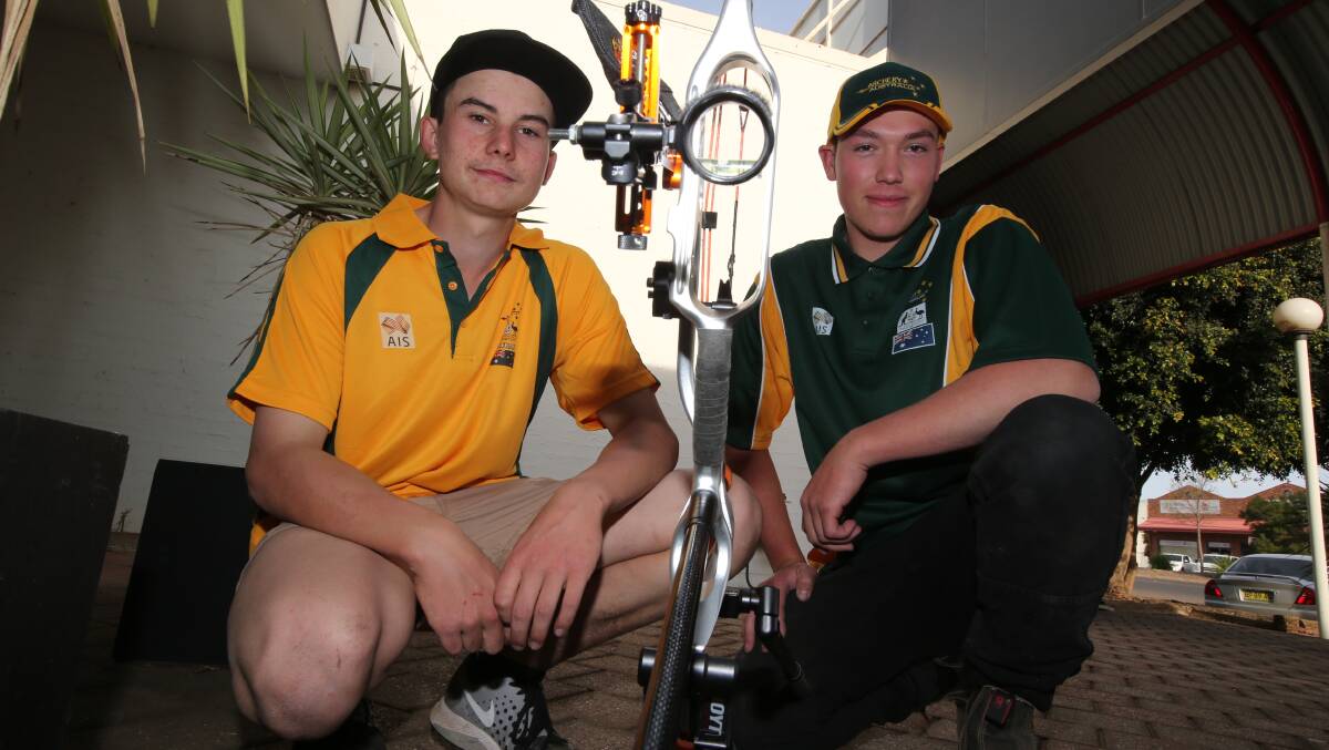 SHARP SHOOTING: Nathan Rowley and Lawrence Salvestro are excited to head off to compete in the World Youth Archery Championships in Argentina. PHOTO: Anthony Stipo