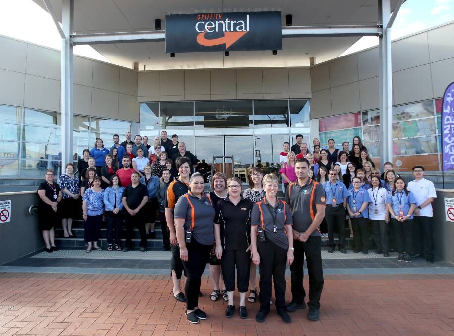 THE staff at Griffith Central (front) as well as those from its retailers are ready for a week of celebrations to commemorate the centre's 10th anniversary.