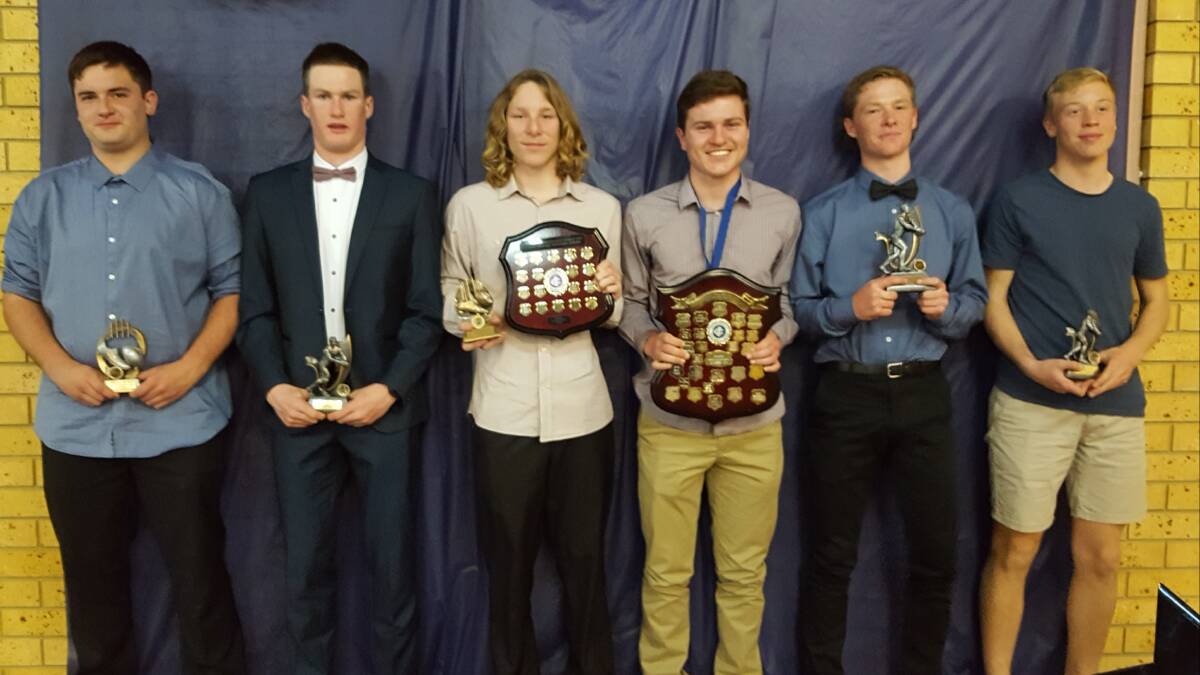 THE BIG NIGHT: Just some of Friday night's Coly FNC award winners. (Left to right) Danny Brain, Harry Tooth, Sam Breed, Ryan Mannes, Chris Hayes and Zac Fairweather