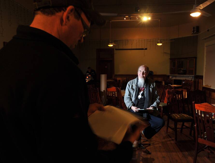 TELLING STORIES: Riverina theatre director and screenwriter Peter Cox believes a character's identity should always serve to drive the plot. Pictured during the 2013 casting of 'Backyard Ashes' a film written and produced in the Riverina.