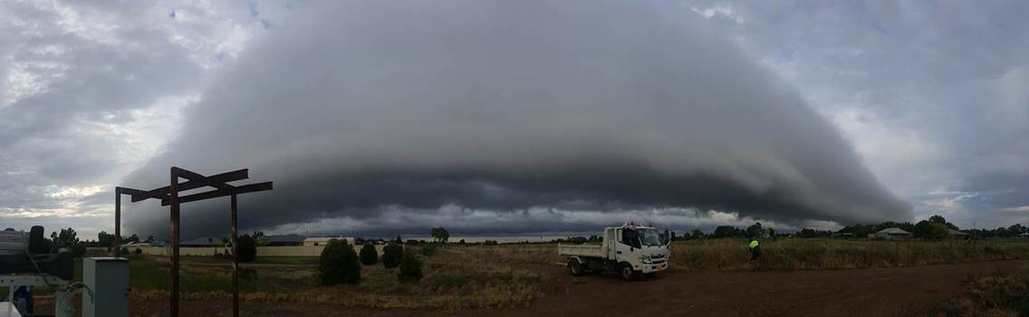 Storm clouds over Leeton, 8.30am. Picture: Shayne Roden