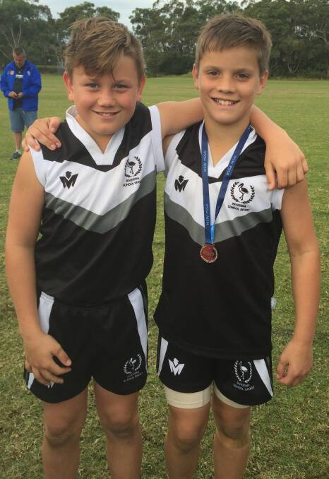 HARD WORK: Harry Rowston and Oliver Bartter have been selected in NSWPSSA state AFL team. Picture: Supplied