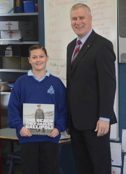 BRIGHT: Michael McCormack visits Emma Cullen in her classroom.