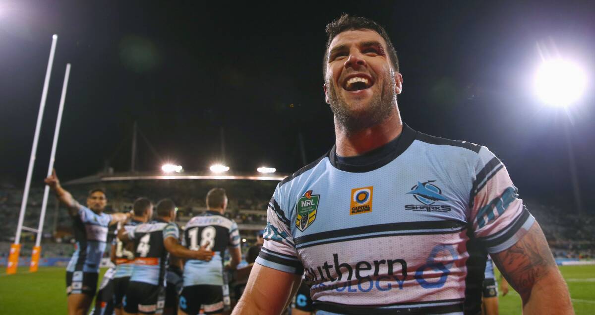 BIG DANCE: Michael Ennis will be a key player for the Cronulla-Sutherland Sharks against the Melbourne Storm in the NRL grand final on Sunday. Picture: Mark Kolbe/Getty Images