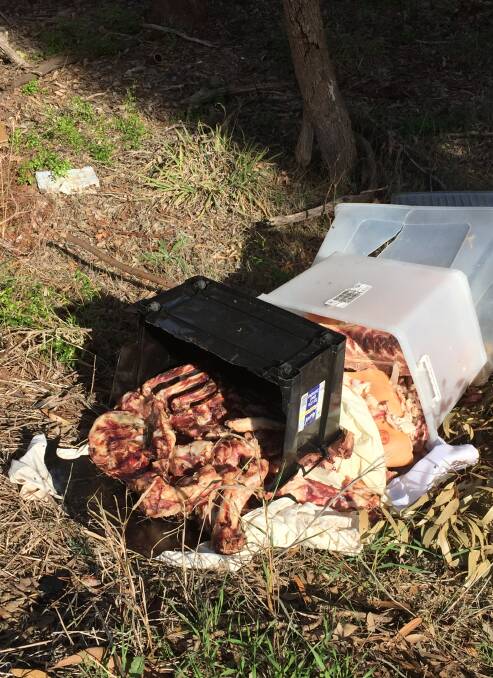 NOT ON: Dumped salami scraps found around Griffith. Picture: Supplied.