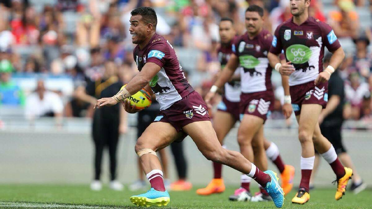 ON THE CHARGE: Halauafu Lavaka in action for the Sea Eagles during their 2016 Auckland Nines campaign. Picture: Supplied