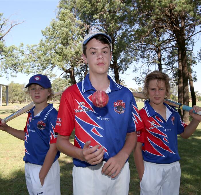MATES TURNED FOES: Jack Hutchinson (centre) will take on his Coro teammates Mark and Kyle Bennett in the Milliken Shield on Sunday. Picture: Anthony Stipo.