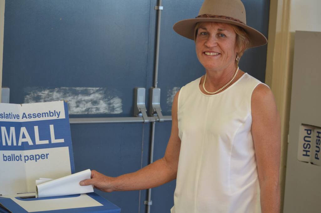VOTING: Helen Dalton at the PCYC polling booth. Picture: Ben Jaffrey.