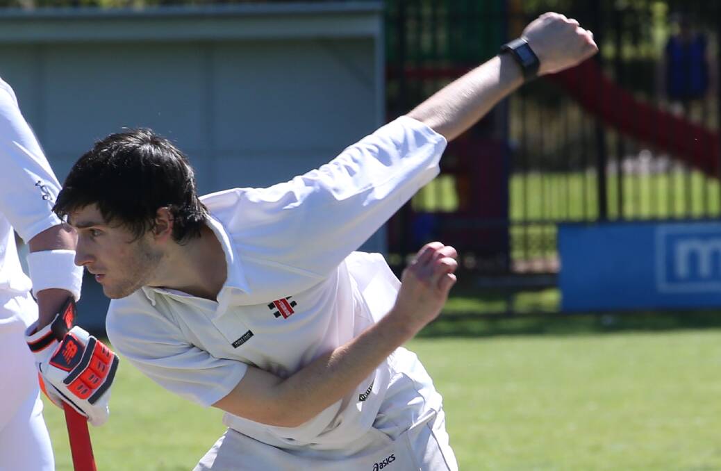 BOWLING: Daniel Peruzzi sends one down against Hanwood last week. Picture: Anthony Stipo