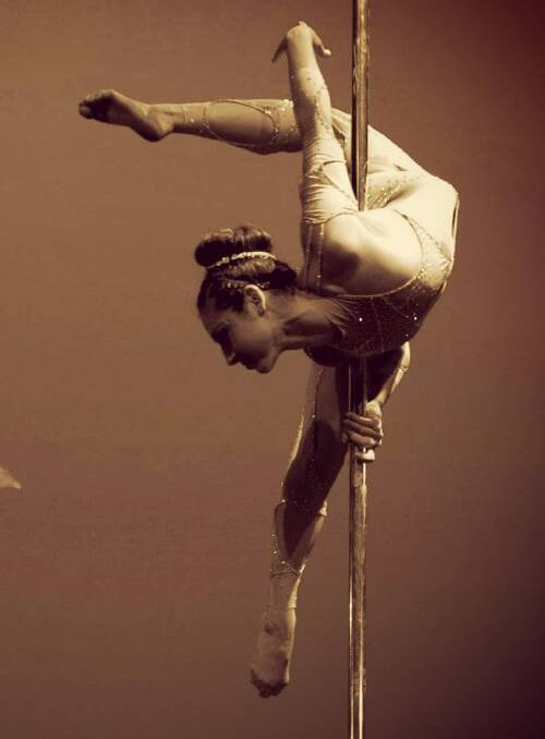 ELEGANT: Lisa-Maree DeMarco performs at the NSW pole championships. Picture: Supplied.