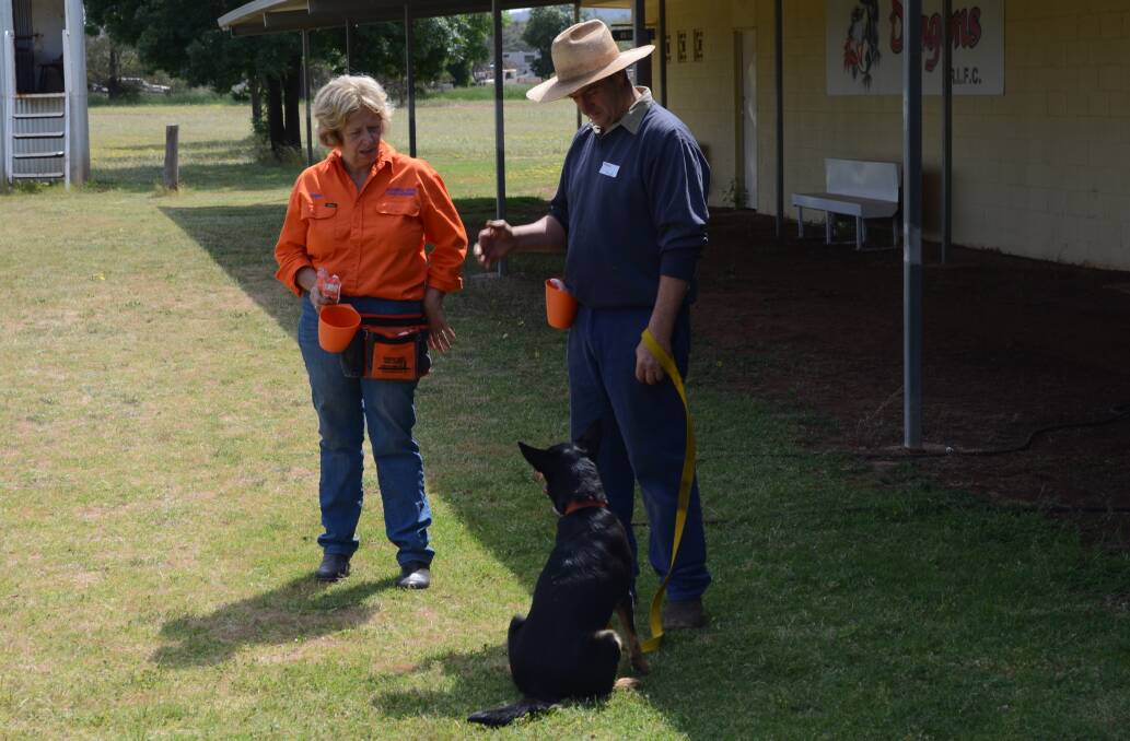 Jenny Bellamy and Mark Dwyer trade dog training tips.