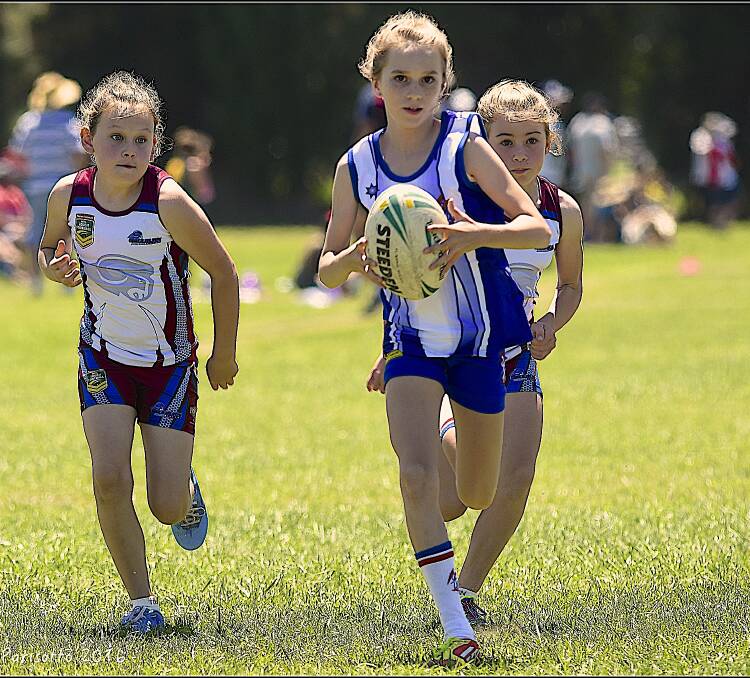 Matisse Owen playing for the Griffith under 12 girls side.