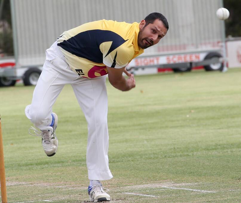 ON THE SPOT: Harry Singh lets one rip for Leagues Club last time the team took to the field. Picture: Anthony Stipo