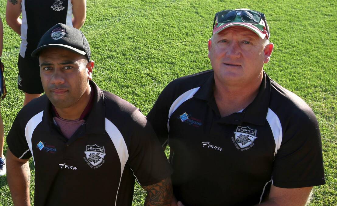 IN CHARGE: Andrew Lavaka and Craig Morriss will coach the Griffith Black and Whites first grade side in 2017.