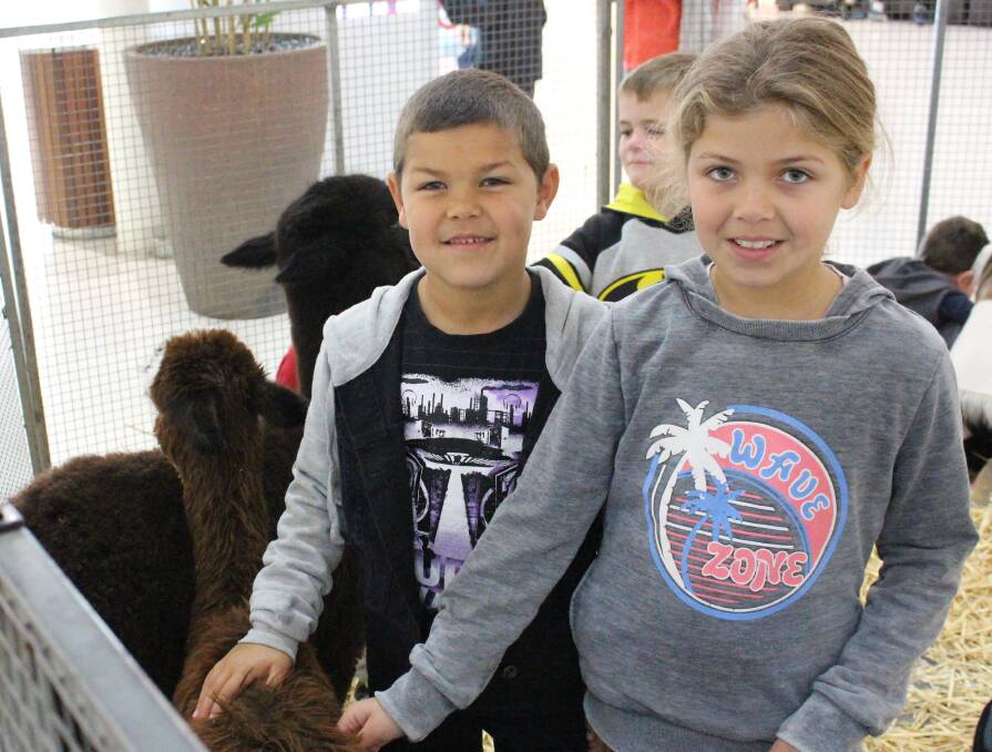 Mekhi, 7, and Myah, 9, Simpson had a great time playing with the baby animals.