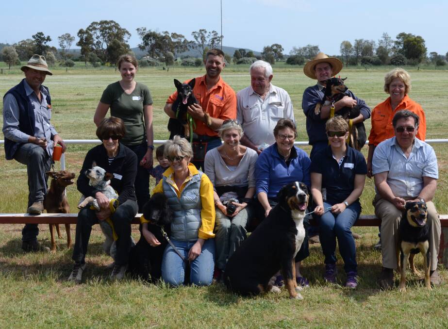 TRICKY TIMES: Dave Graham (third from left) with all the participants in his obedience class. Picture: Ben Jaffrey.