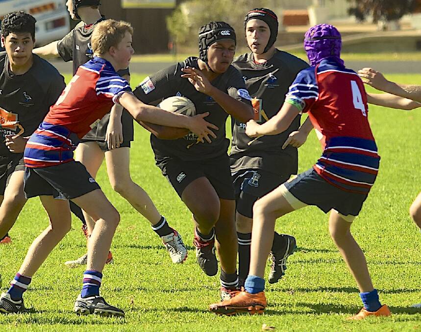 GAP: Connah Teaupa had a mixed day in his first outing for the Griffith Blacks scoring a try and picking up a yellow card. Picture: Steven Parisotto