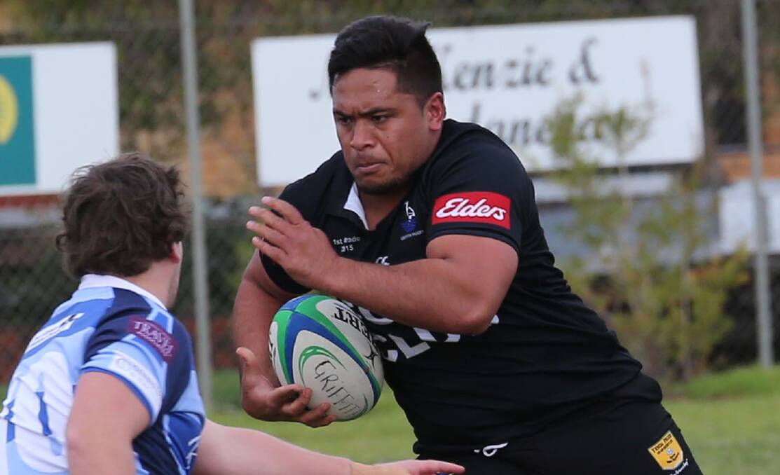 IN: Chris Latu will make his return for the Griffith Blacks against CSU on the weekend. Picture: Anthony Stipo