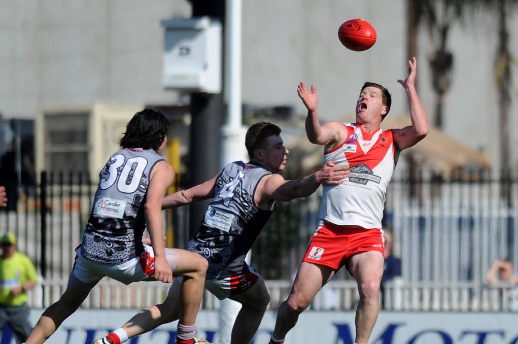 Griffith's Mick Duncan in the Swans' preliminary final loss to Collingullie-Glenfield Park. Picture: Laura Hardwick