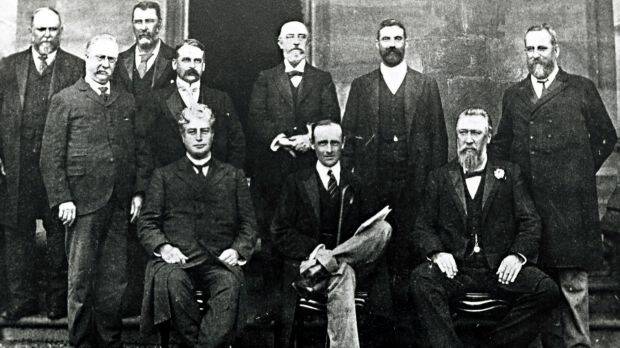CONSTITUTION: Edmund Barton and the members of the first federal cabinet, January 1901. Fran Pietroboni questions what we know about our own constitution.