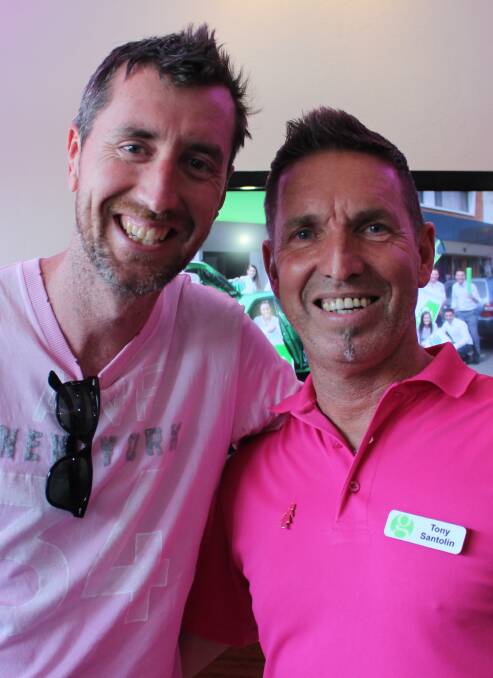 PINK: Star FM's Dane McGuirk and Griffith Real Estate's Tony Santoni.
