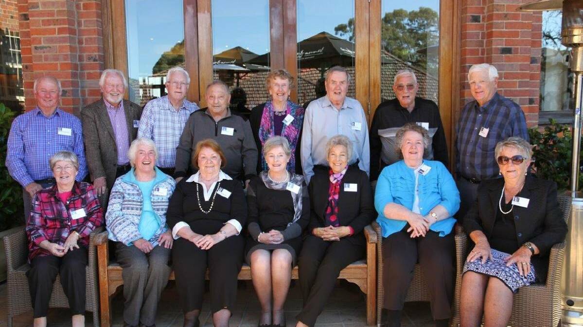 REUNION: The group of former students from the Griffith High School class of 1956 at their diamond anniversary reunion last year.