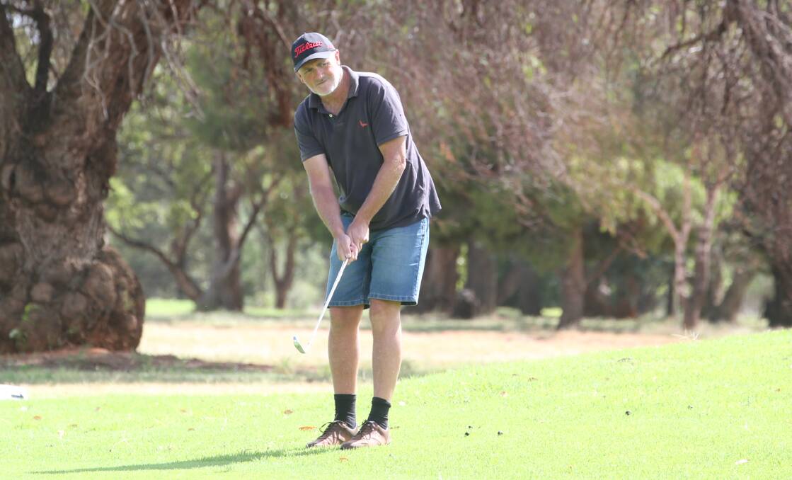 FINDING HIS RANGE: David Flood looks to make his way onto the green at the Griffith Golf Club on Saturday. PHOTO: Anthony Stipo
