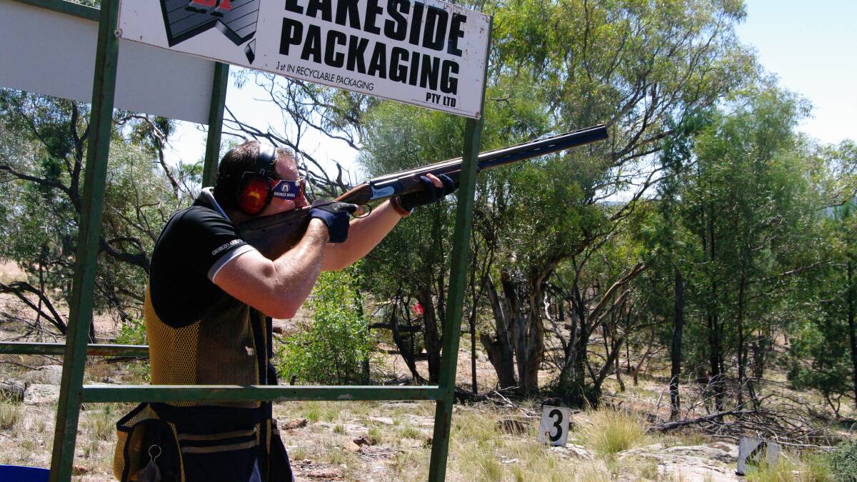 ON TARGET: Griffith shooter Chase Staltare takes careful aim at a fleeing clay target at the recent 5-Stand State Selection Shoot. PHOTO: Supplied