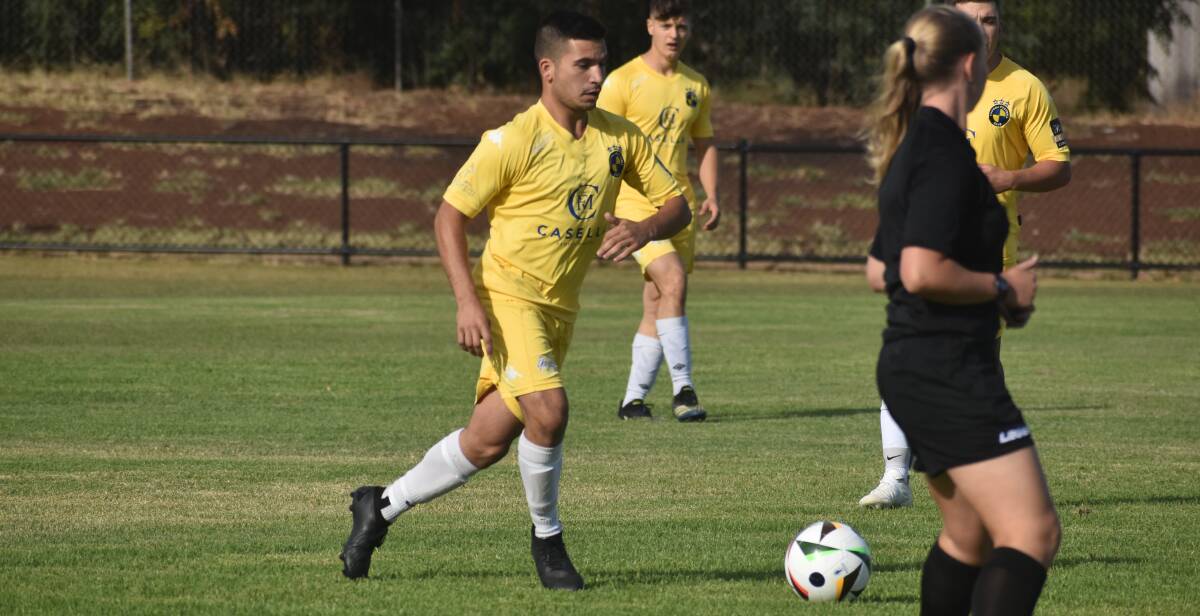 Yoogali FC captain Gary Catanzariti will have the opportunity to led his side out onto their home turf for the first time in the Pascoe Cup this weekend against Young. Picture by Liam Warren