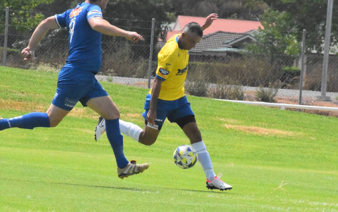 Joe Preece missed Yoogali SC's trip to O'Connor Knights as they fell to a fourth-straight defeat to start the NPL season. Picture by Liam Warren